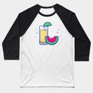 Lemon Juice With Watermelon Cartoon Baseball T-Shirt